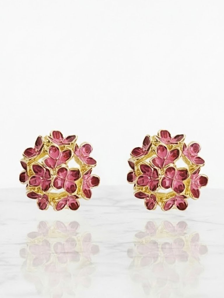 Ladies Redflowerpendantearrings